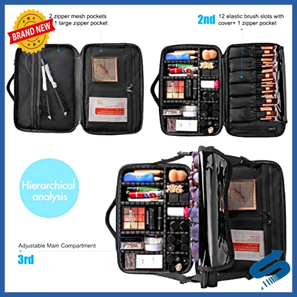 Large Professional Makeup Train Case Organizer Po… - image 5